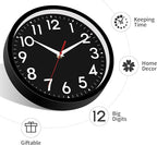 DAXSMY Wall Clock Black Battery Operated 10 Inch Simpel Silent Non Ticking - Image 8