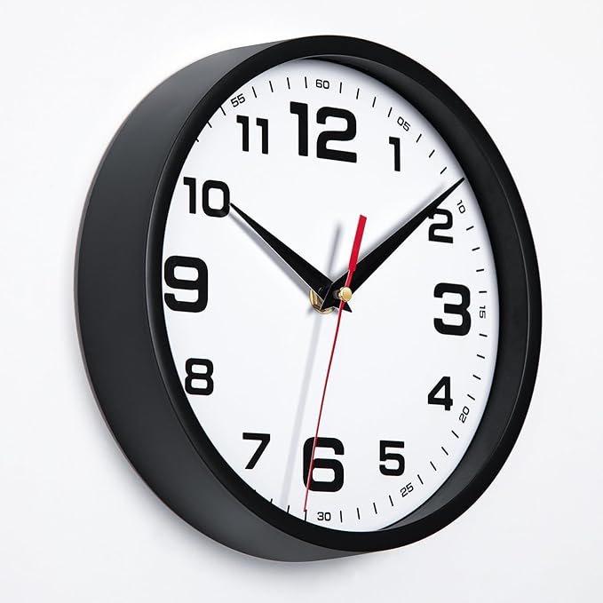 Wall Clock Silent Non-Ticking 10 Inch Clocks Battery Operated Large Numbers - Image 6