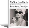 FuSatisYilife Trendy Newspaper Framed Posters Better Late Than Ugly Wall Art by FuSatisYilife