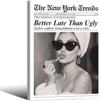 FuSatisYilife Trendy Newspaper Framed Posters Better Late Than Ugly Wall Art by FuSatisYilife