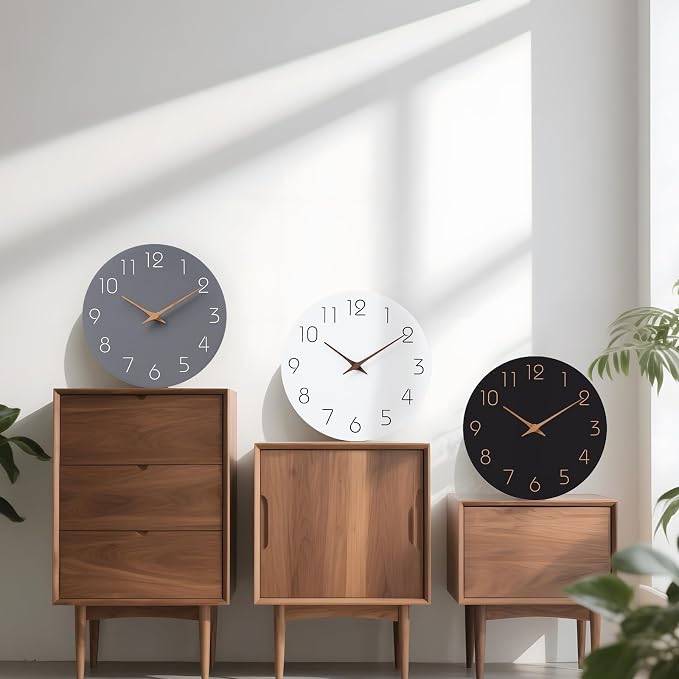 Mosewa Wall Clock Battery Operated 8 Inch White Silent Non Ticking Simple - Image 4