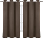 LEMOMO Chocolate Brown Thermal Blackout Curtains/38 x 63 Inch/Set of 2 Panels - Image 2