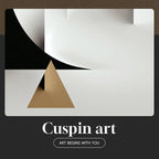 Large Framed Modern Elegant Abstract Wall Art, 2 Piece Black White Gold - Image 7