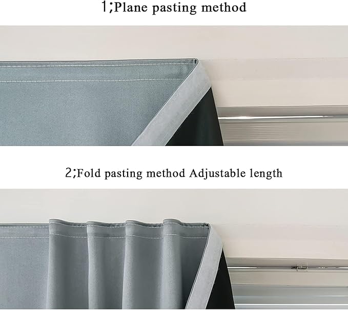 AJAZZ 100% Blackout Stick Curtain Portable Blackout Curtains Adhesive Curtains - Image 6