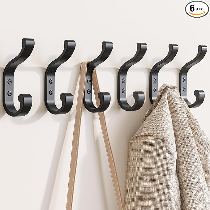 bussdis Wall-Mount Coat Hooks, Heavy Duty 30LB Hooks by BUSSDIS