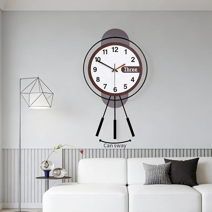 Dankeit Modern Wall Clock with Oak Wood Dial and Silent Movement, 12.6x22.8 - Image 5