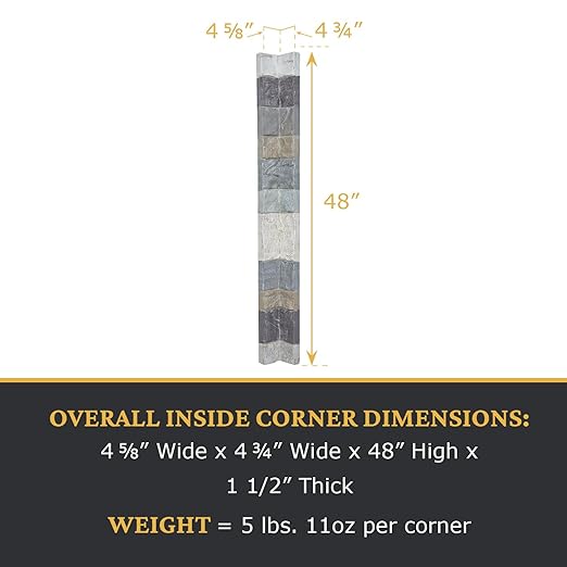 AZ Faux High-Density Polyurethane Faux Stone Flush Inside Corner - Image 3