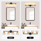 TALOYA Bathroom Vanity Light Fixtures, 4-Light Black and Gold Wall Lights - Image 8
