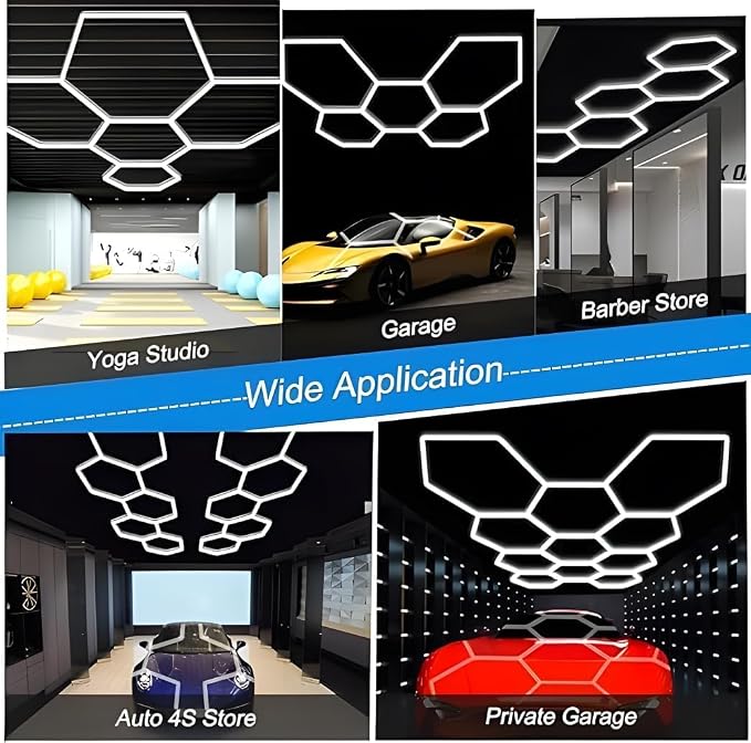 5-Hexagon LED Garage Light, 240W 24800LM Honeycomb Ceiling Light - Image 5
