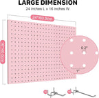 Peg Board, 2 Pack Metal Pegboard Panels Pink Pegboards Wall Organizer - Image 2