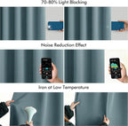 MIULEE Greyish Blue Back Tab Blackout Curtain 96 Inch Long 2 Panels Set - Image 5