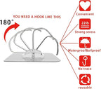 Latoxcaa Heavy Duty Adhesive Hooks 10-Pack: Holds 22lb, Strong Reusable & - Image 2