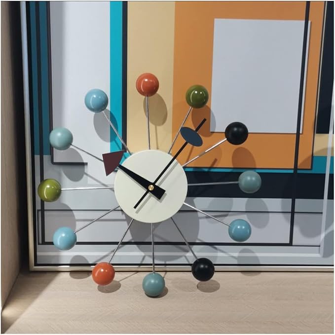Wood Ball Wall Clock Mid Century Modern Silent Non Ticking Battery Operated 13 - Image 8