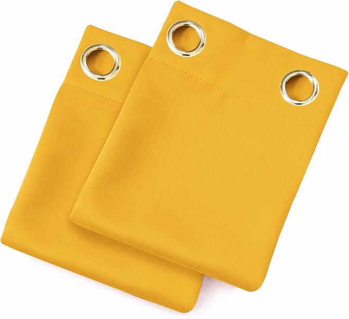LEMOMO Blackout Curtains 52 x 120 Inch Long Yellow Curtains Set of 2 Panels - Image 9