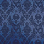 Tempaper Textured Metallic Blue Damsel Removable Peel and Stick Damask Wallpaper by TempaperCo
