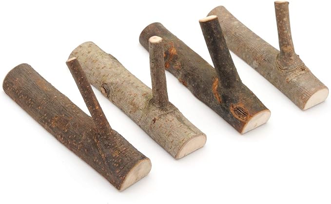 YANGQIHOME Pack of 4 Vintage Real Wood Tree Branch Wall Hook, Rustic Decorative by YANGQIHOME