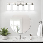 5-Light Brushed Nickel Bathroom Vanity Light - Image 7