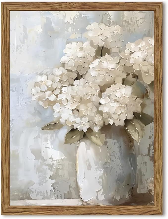 Framed Vintage Canvas Wall Art, Flower Pictures Prints Aesthetic Home Decor by Unknown