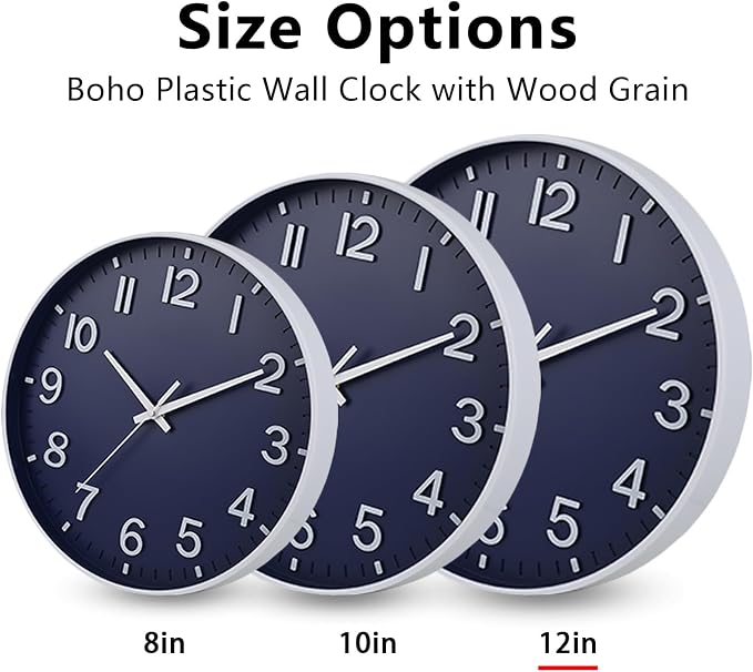 HZDHCLH Wall Clocks Battery Operated, Wall Clock Navy Blue, 12 inch Wall Clock - Image 5