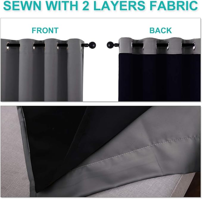 NICETOWN Total Shade Curtains and Draperies, Heavy-Duty Full Light Shading - Image 5