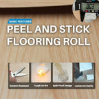 Wood Grain Peel and Stick Floor Tiles – 11.8” Width, Full Roll Length of 394" – - Image 3