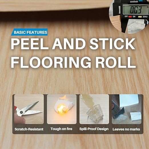 Wood Grain Peel and Stick Floor Tiles – 11.8” Width, Full Roll Length of 394" – - Image 3