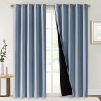 NICETOWN 100% Blackout Window Curtain Panels, Vintage Blue, 2 Pieces, Cold and by NICETOWN
