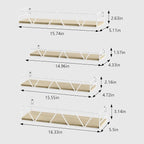 Amaoot Floating Shelves Set of 3, Home Wood Wall Shelf, Farmhouse Shelf - Image 3