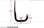 Shepherd Hardware 8089E Heavy Duty Steel 5-Inch Garage Storage Utility Hooks - Image 12