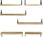 AMADA HOMEFURNISHING Long Wall Shelves, Rustic Farmhouse Style, Wood Floating - Image 8