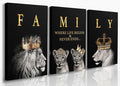 GUBIYU Family Life Begins Never Ends Words Sign Decor Black Gold Wall Art by GUBIYU