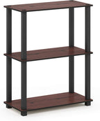 Furinno TURN-S-TUBE Storage Shelves, 3-Tier Book Shelf, Corner Shelf, Toolless - Image 6