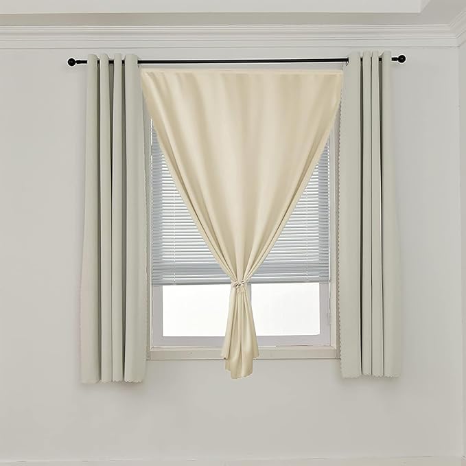 AJAZZ 100% Blackout Stick Curtain Portable Blackout Curtains Adhesive Curtains - Image 8