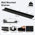 Long Floating Shelves for Wall Decor, Long Wall Mounted Storage Shelf for - Image 3