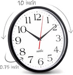 HIPPIH 2 Pack Silent Wall Clock, 10 Inch Non Ticking Quiet Digital Sweep - Image 3