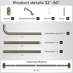 Curtain Rods 32-46 Inch, Antique Bronze Wrap Around Blackout Curtain Rods - Image 7
