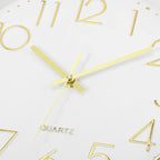 Foxtop Gold Wall Clock 12 Inch Silent Non-Ticking Battery Operated Round Modern - Image 8