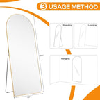 Arched Mirror Full Length, Upgraded 21"x64" Body Wall Mirrors - Image 4