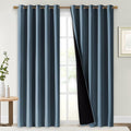 NICETOWN 100% Blackout Window Curtain Panels, Smoky Blue, 2 Pieces, Cold and by NICETOWN