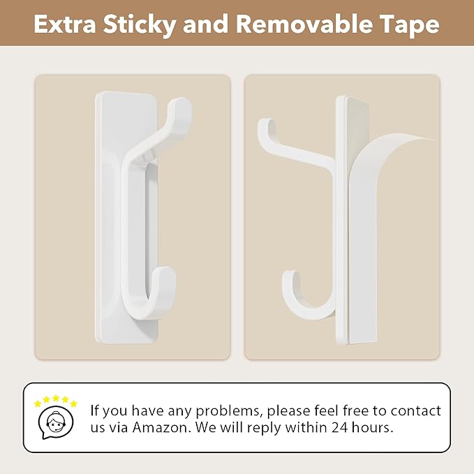 pickpiff Wall Hooks for Coat and Towel: 13LB Strong Adhesive Door Hanger Stick - Image 3