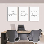 Framed Canvas Wall Art Work Quote, Office Wall Art Decor, Stay positive work - Image 6