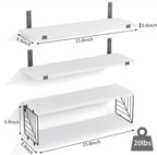 Fixwal 3+1 Tier Bathroom Floating Shelves Over Toilet, 15.8in Farmhouse Rustic - Image 2