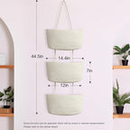 TeoKJ Over the Door Hanging Basket, 3-Tier Woven Cotton Wall-Mounted Storage - Image 8