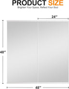 Delma Home Gym Mirror, Large Full Body Tempered Glass Frameless, Wall-Mounted - Image 5