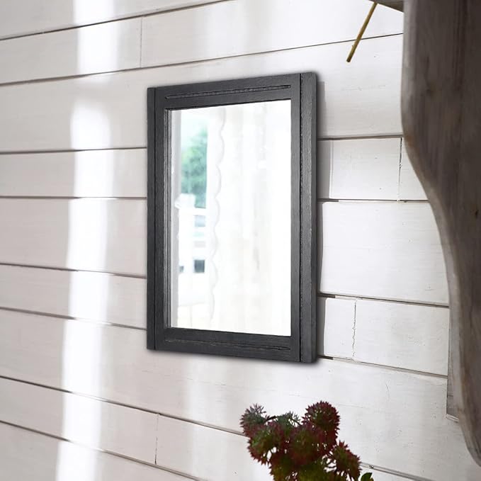 AAZZKANG Black Mirrors for Wall Rectangle Wood Framed Decorative Wall Hanging - Image 5