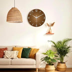 XFM Modern Wall Clock for Living Room Decor 20 Inch Large Brown Analog Wall - Image 5