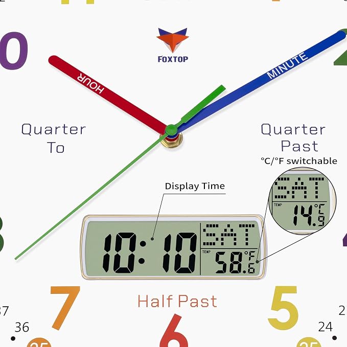 Foxtop Digital and Analog Learning Clock - Image 6
