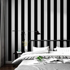 Guvana Striped Peel and Stick Wallpaper Black and White Self-Adhesive Wallpaper - Image 5