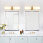 Wall Sconces Set of Two, Hardwired Brushed Gold Bathroom Sconces Wall Lighting - Image 5