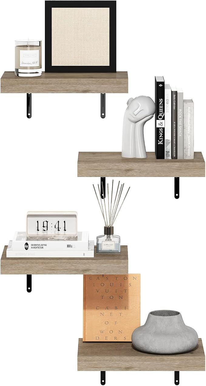 Furinno Tanna Floating Shelves for Wall Set of 4, 15-Inch Wall Shelf, Wall - Image 4